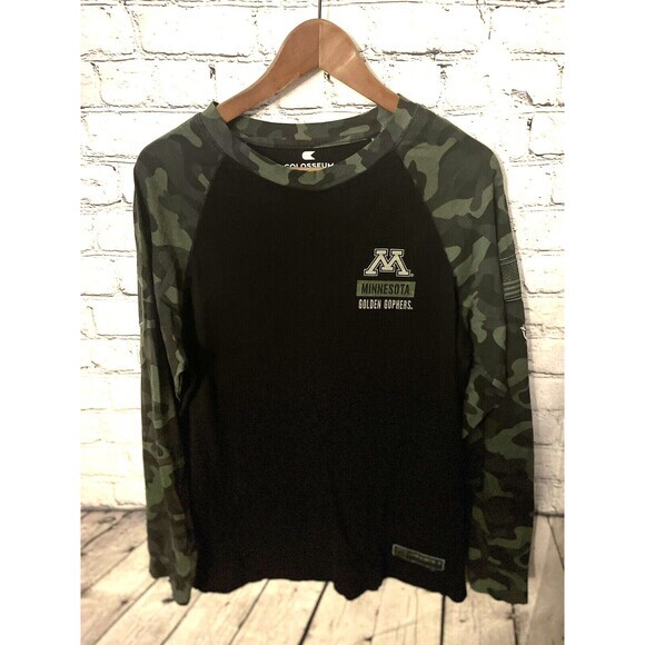 Minnesota Golden Gophers Adult Men Military‎ OHT Colosseum Long Sleeve Shirt L - Picture 1 of 8
